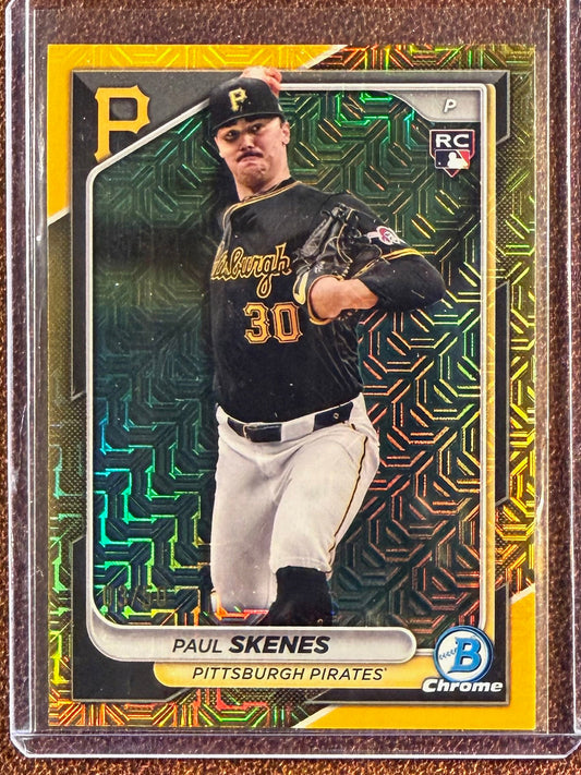 Paul Skenes - 2024 Bowman Chrome - Rookie YELLOW Mojo /75 - Pirates