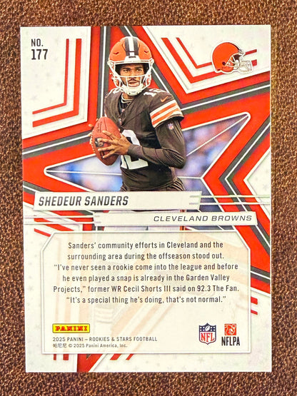 Shedeur Sanders - 2025 Panini Rookie & Stars - Rookie AUTO (*Slight corner nick*) - Browns