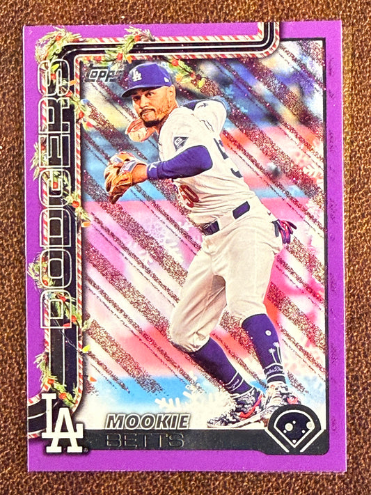 Mookie Betts - 2025 Topps Holiday - PURPLE /99 - Dodgers