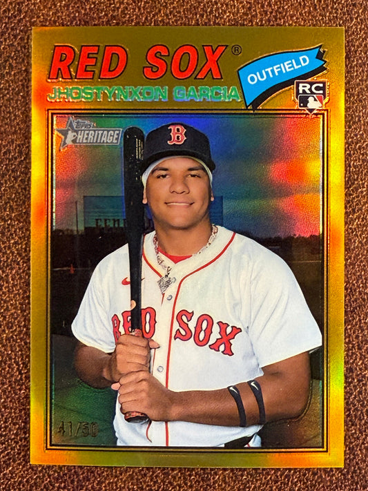 Jhostynxon Garcia - 2026 Topps Heritage - GOLD Chrome /50 - Red Sox