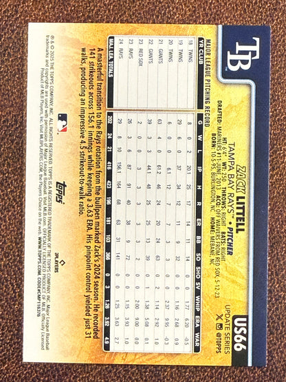 Zack Littell - 2025 Topps Update - Golden Mirror SSP - Rays