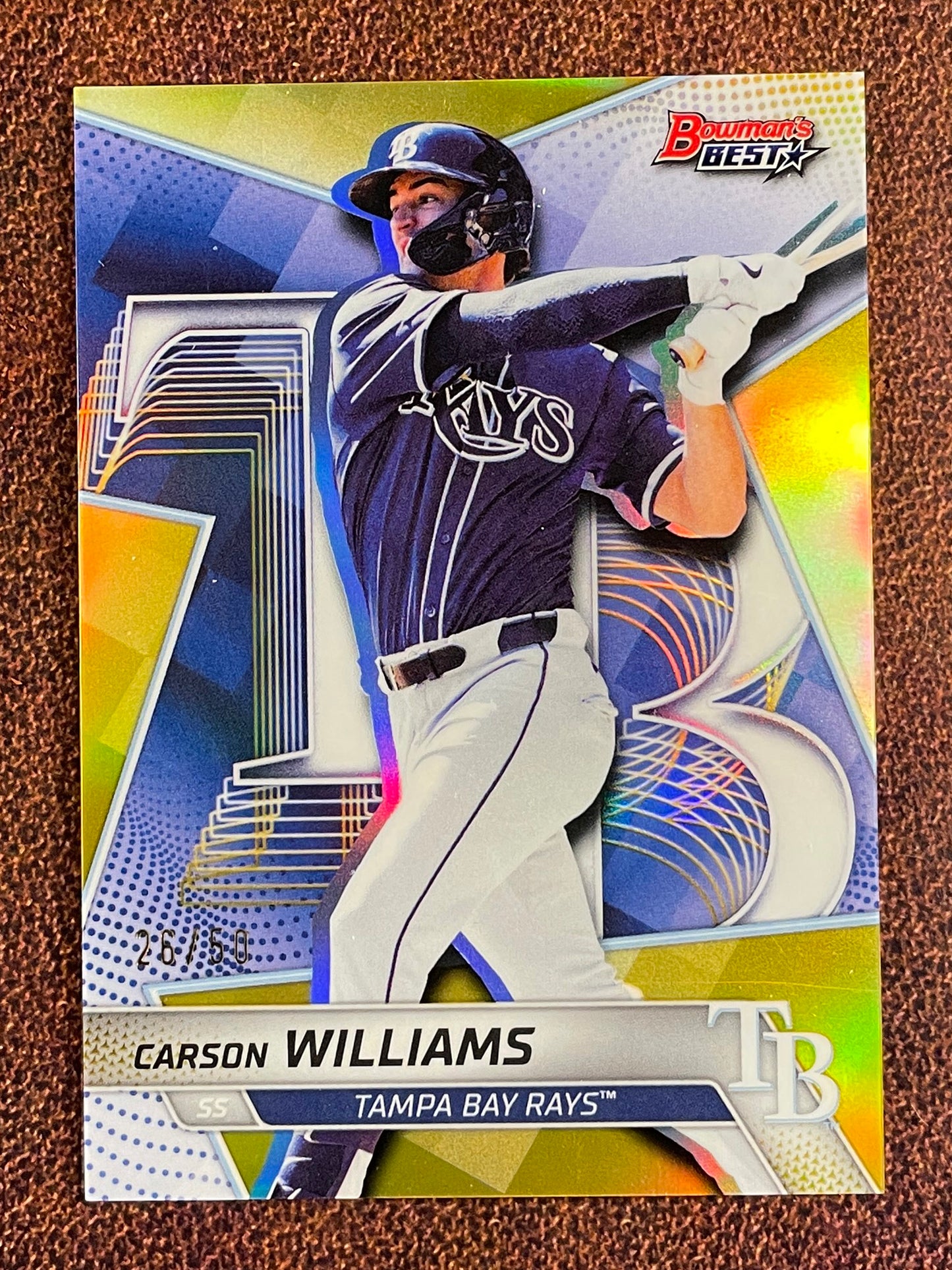 Carson Williams - 2025 Bowman's Best - GOLD /50 - Rays