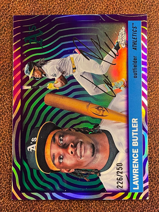 Lawrence Butler - 2025 Topps Chrome Platinum - PURPLE Vibrations Refractor /250 - Athletics