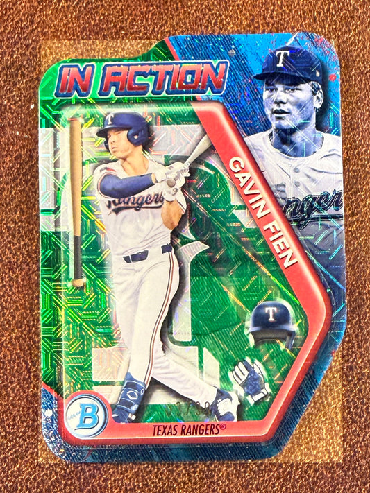 Gavin Fien - 2025 Bowman - GREEN In Action MOJO /99 - Rangers