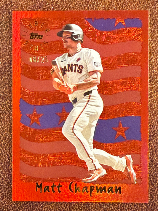 Matt Chapman - 2025 Topps Archives - RED Foilboard Cyberstats /25 - Giants