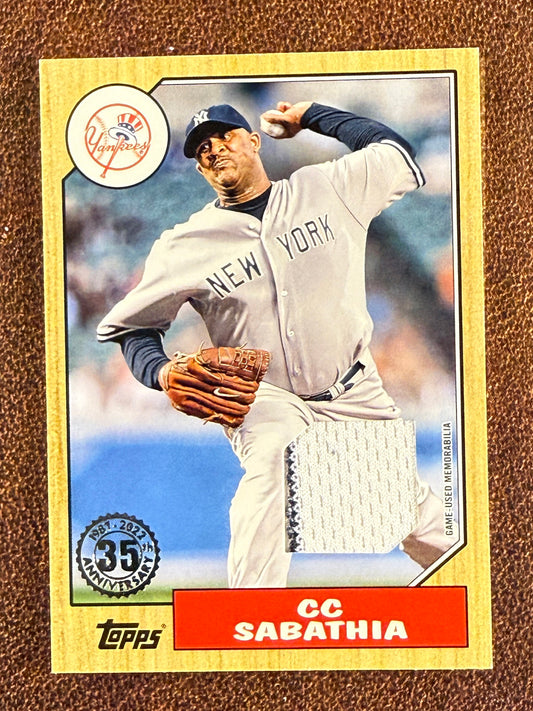 CC Sabathia - 2022 Topps Series 1 - 1987 RELIC - Yankees