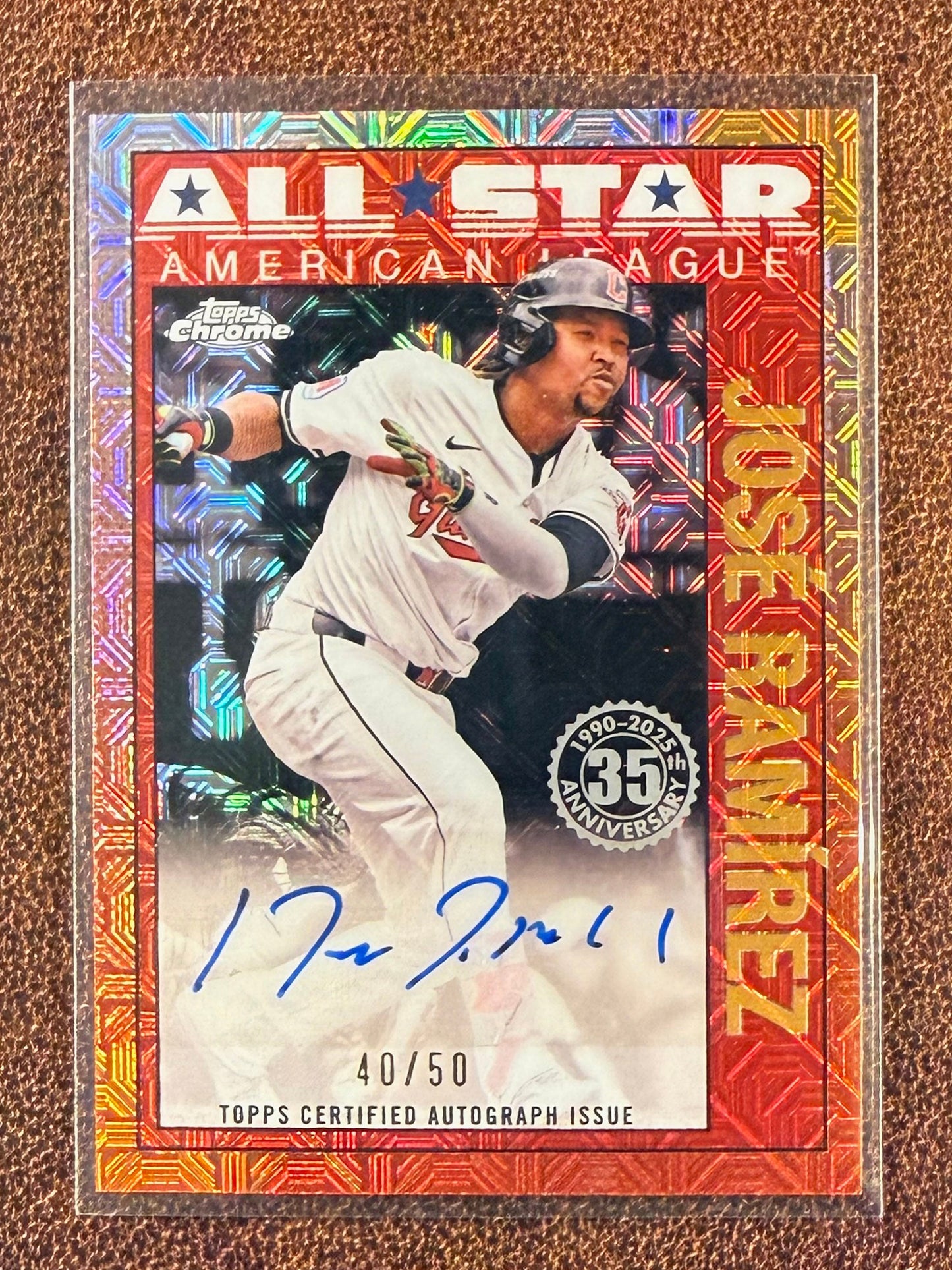 Jose Ramirez - 2025 Topps Series 2 - Gold Mojo /50 AUTO - Guardians