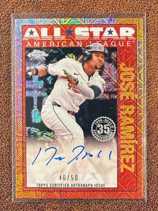 Jose Ramirez - 2025 Topps Series 2 - Gold Mojo /50 AUTO - Guardians