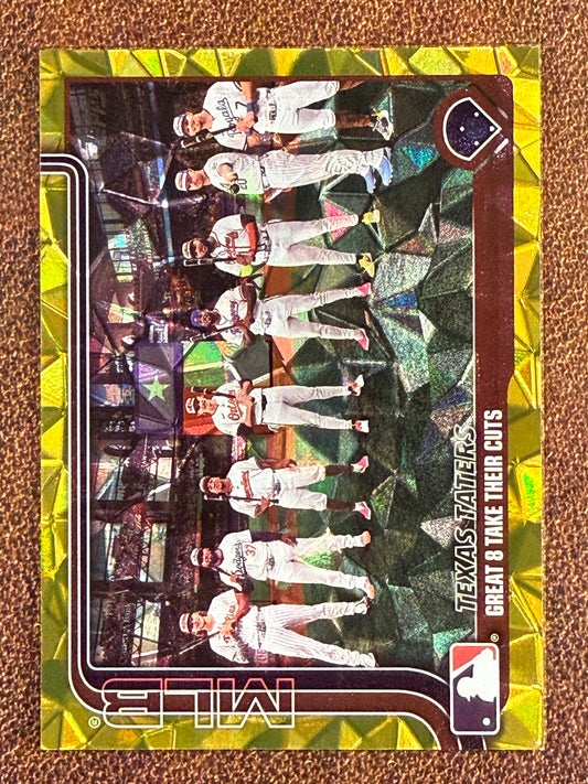 Texas Taters - 2025 Topps Series 2 - GOLD Diamante /50 (**Bottom Left Corner Issue**) - Rangers