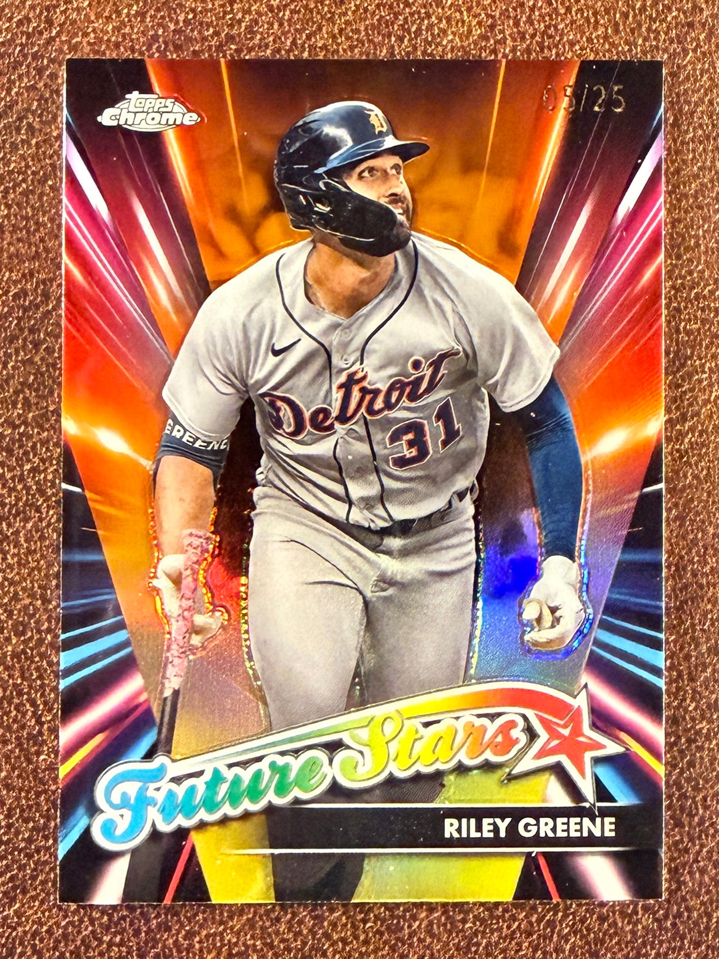 Riley Greene - 2025 Topps Chrome - ORANGE Future Stars /25 - Tigers