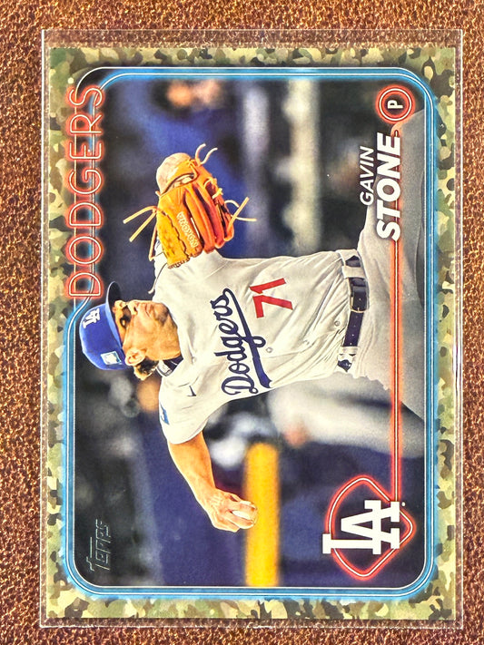 Gavin Stone - 2024 Topps Update - Memorial Day Camo /25 - Dodgers