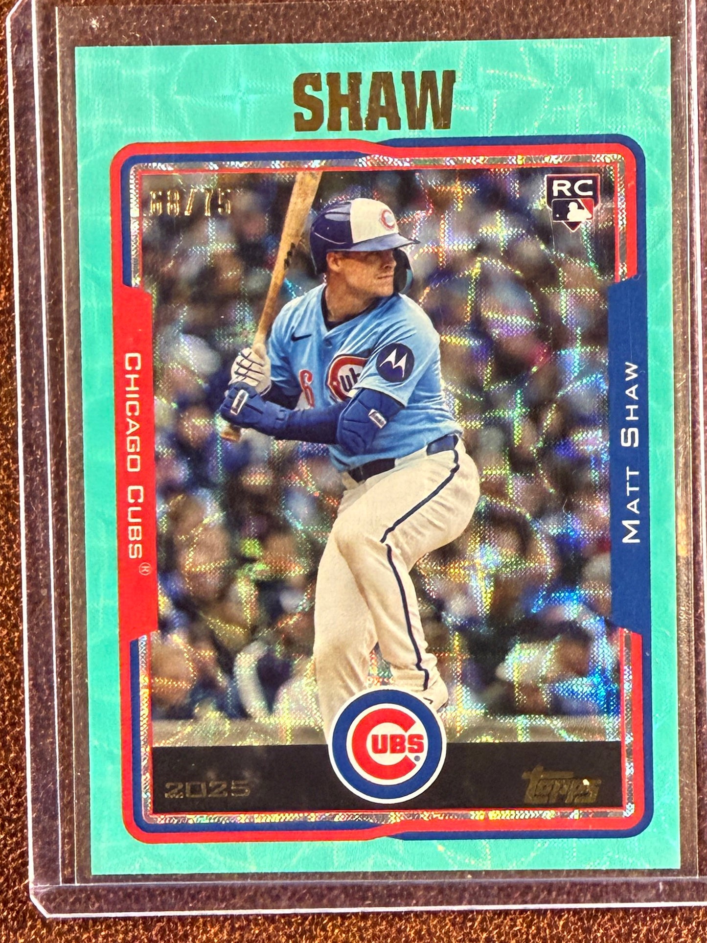 Matt Shaw - 2025 Topps Archives - AQUA Rookie Scope Foilboard /75 - Cubs