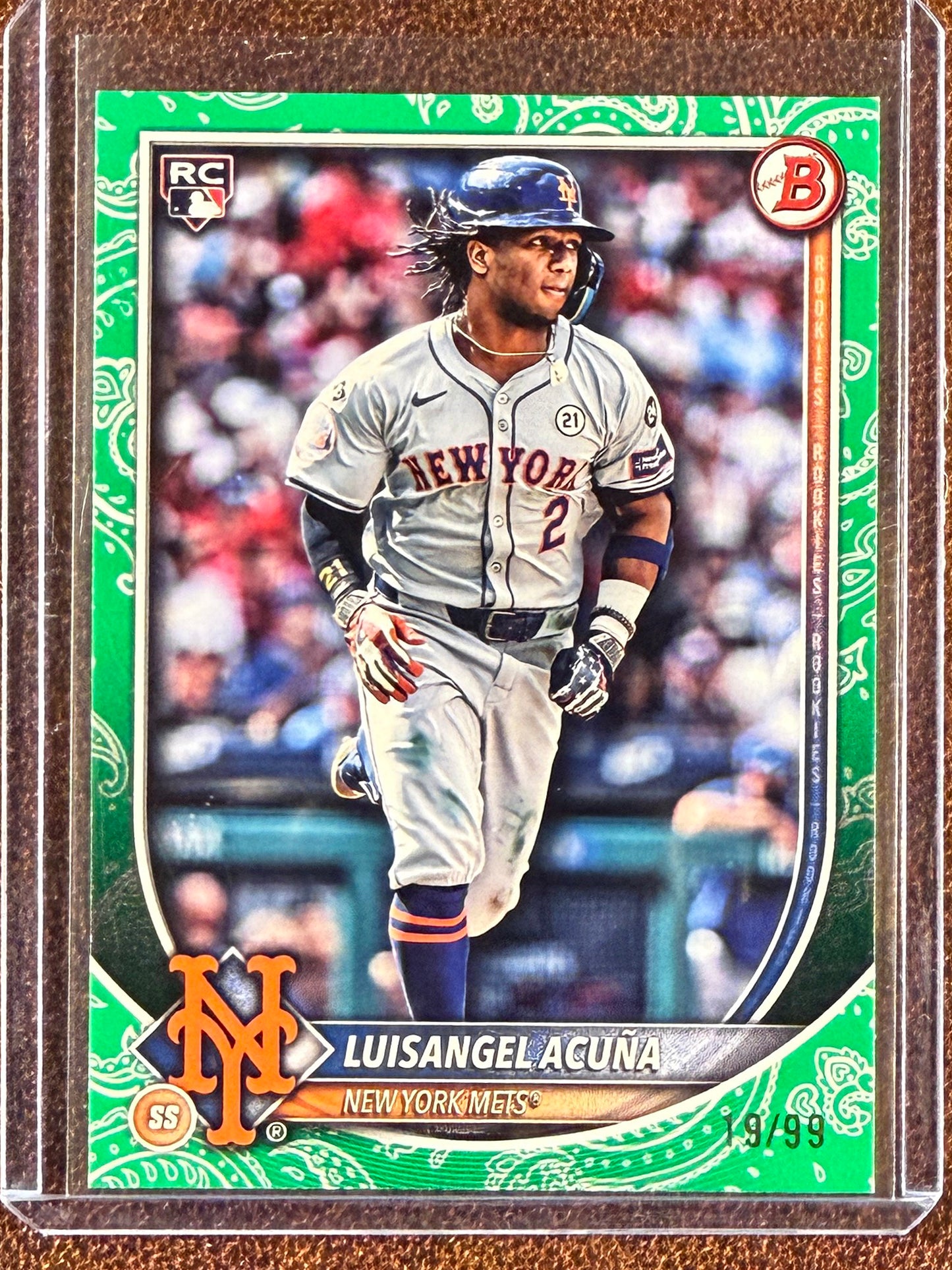 Luisangel Acuna - 2025 Bowman - Rookie GREEN Pattern Border /99 - Mets