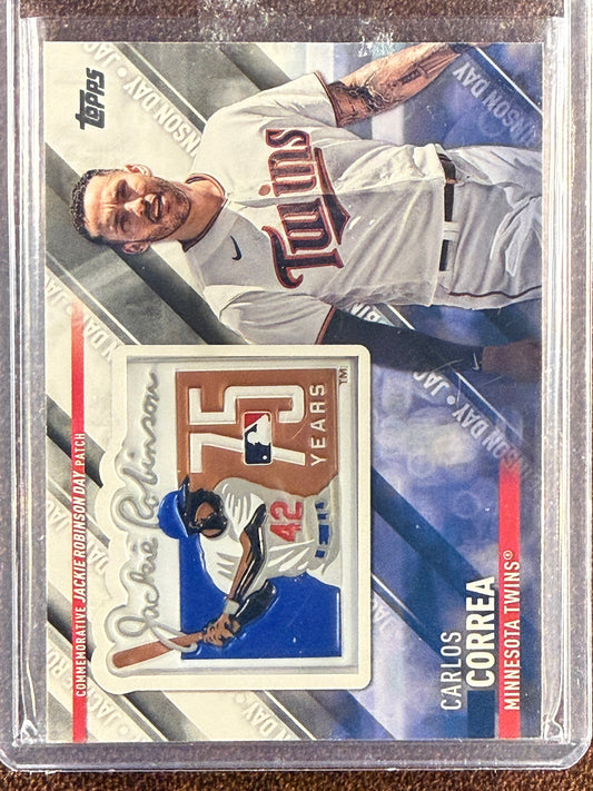 Carlos Correa - 2022 Topps Update - Jackie Robinson Manfactured Patch - Twins