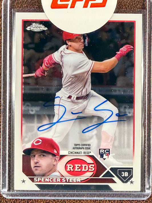 Spencer Steer - 2023 Topps Chrome - Rookie AUTO /50 - Reds