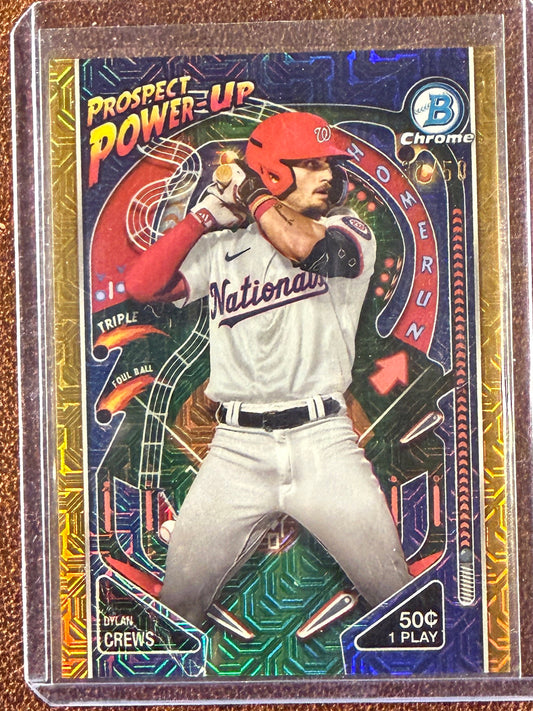 Dylan Crews - 2024 Bowman Chrome - GOLD Prospect Power Up /50 - Nationals