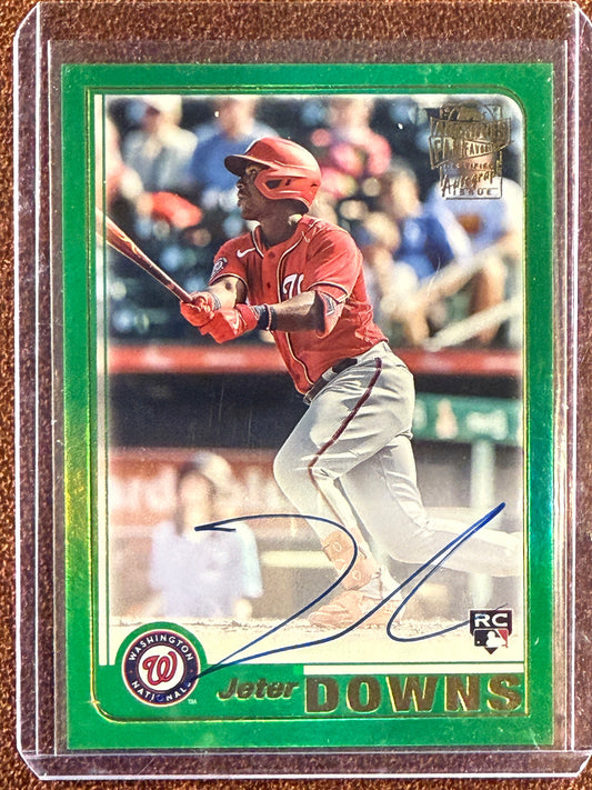 Jeter Downs - 2023 Topps Archives - Rookie GREEN AUTO /99 - Nationals