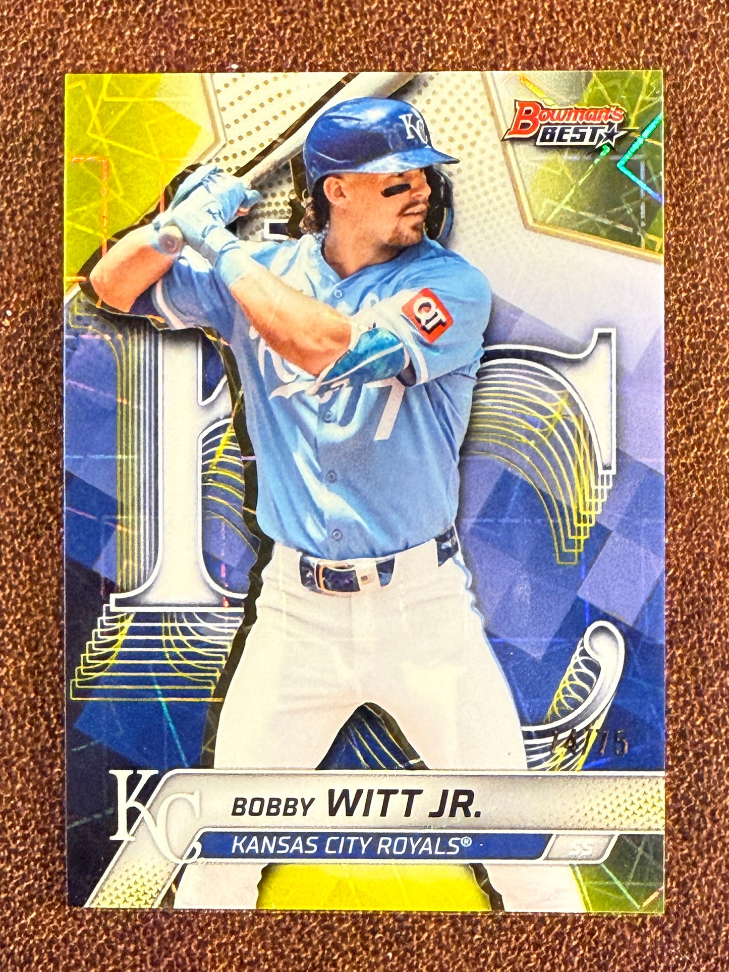 Bobby Witt Jr. - 2025 Bowmans Best - YELLOW Lazer Refractor /75 - Royals