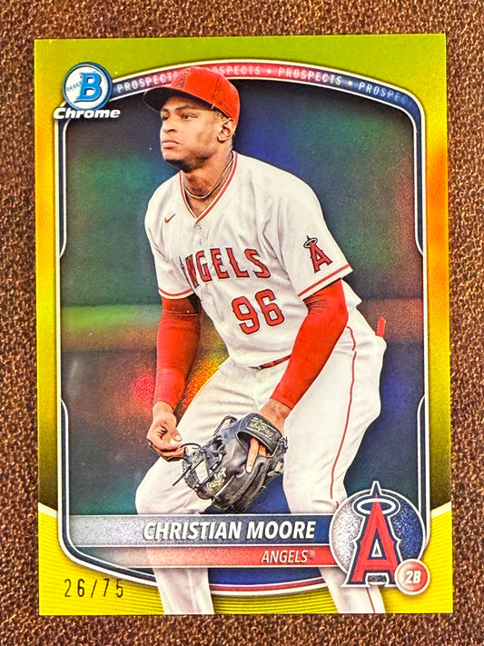 Christian Moore - 2025 Bowman - GOLD Prospect /50 - Angels