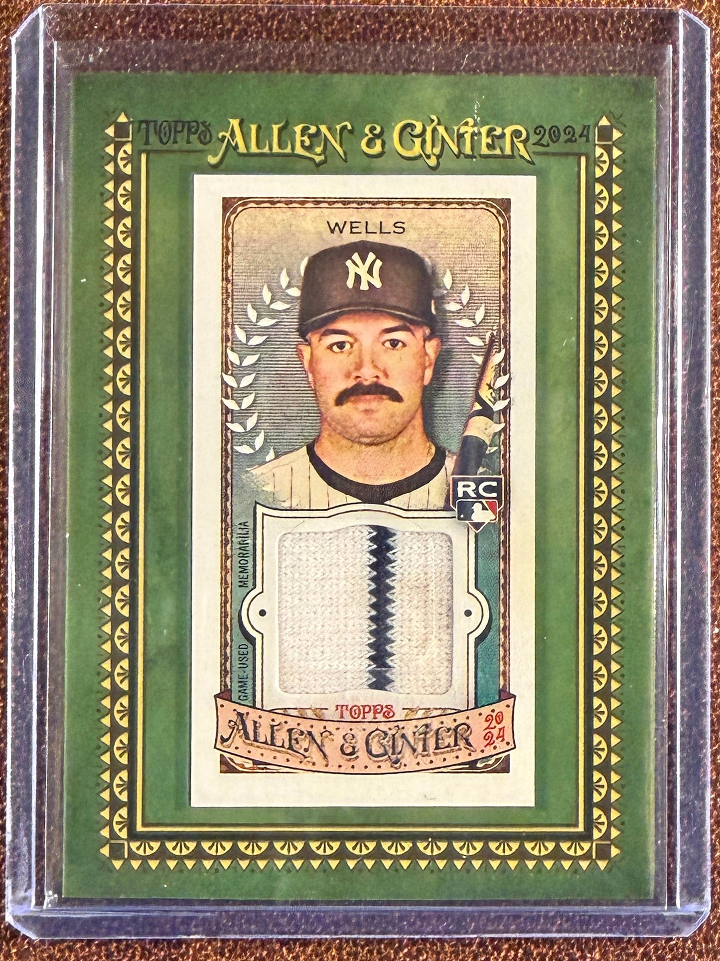 Austin Wells - 2024 Allen & Ginter - Rookie Mini Framed RELIC - Yankees