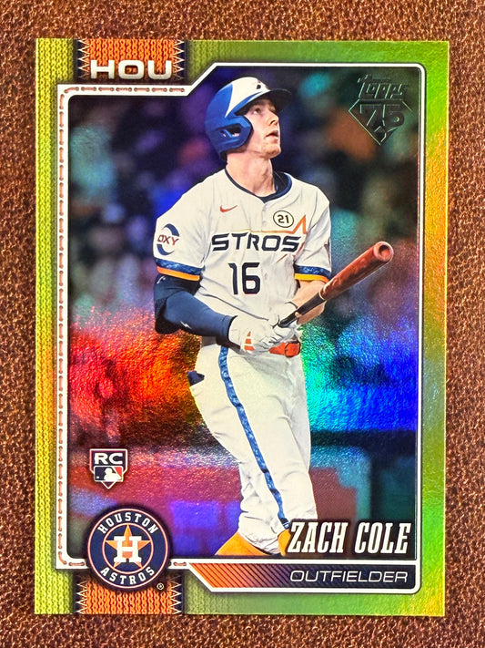 Zach Cole - 2026 Topps Series 2 - Rookie YELLOW Rainbow Foil /399 - Astros