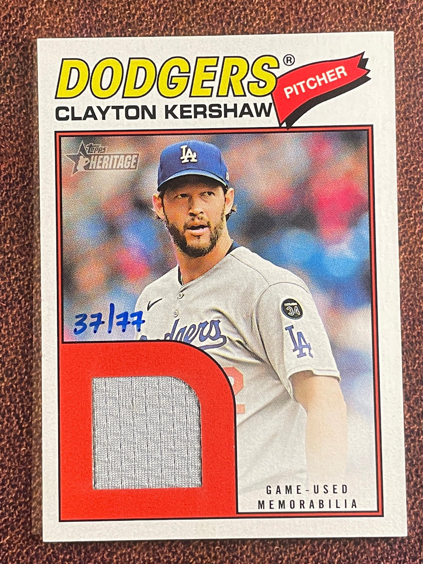 Clayton Kershaw - 2026 Topps Heritage - Real One RELIC /77 - Dodgers