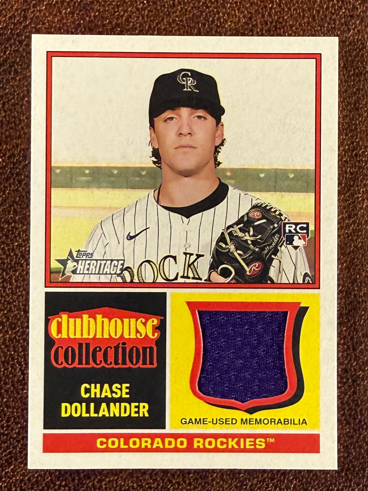 Chase Dollander - 2025 Topps Heritage - Clubhouse Collection RELIC - Rockies