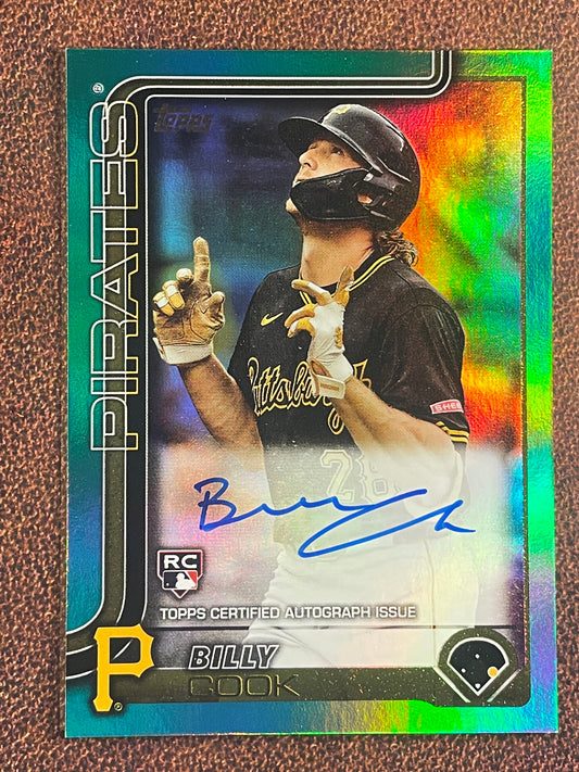 Billy Cook - 2025 Topps Chrome - GREEN Rookie AUTO /99 - Pirates