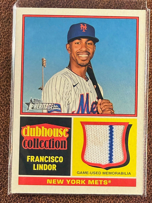 Franciso Lindor - 2025 Topps Heritage - Clubhouse Collection Game-Used RELIC - Mets