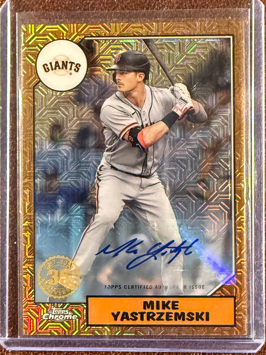 Mike Yastrzemski - 2022 Topps Chrome - GOLD 1987 AUTO /50 - Giants