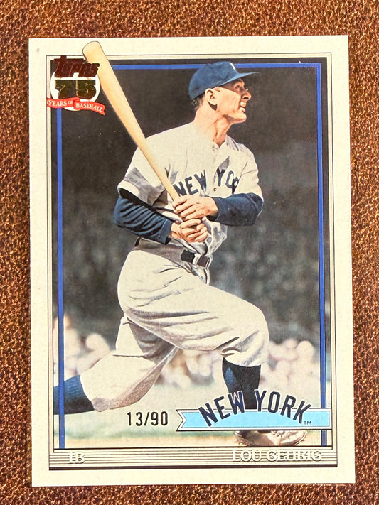 Lou Gehrig - 2026 Topps Series 2 - Real One /90 (*Top Left Corner Issue*) - Yankees
