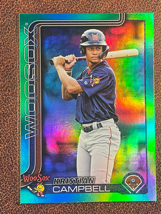 Kristian Campbell - 2025 Topps Pro Debut - GREEN Rainbowfoil /99 (*Surface Dimpling*) - Red Sox