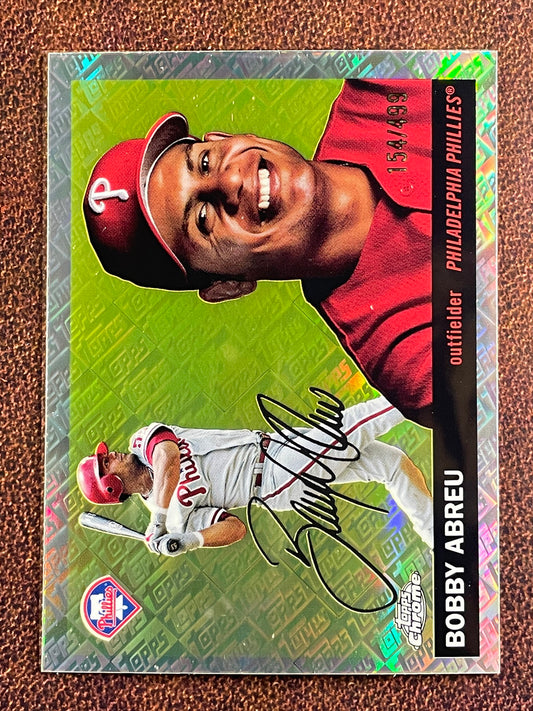 Bobby Abreu - 2025 Topps Chrome Platinum - Topps Logo Refractor /499 - Phillies