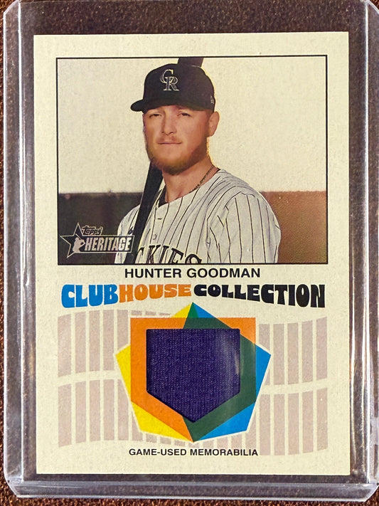 Hunter Goodman - 2026 Topps Heritage - Clubhouse Collection RELIC - Rockies