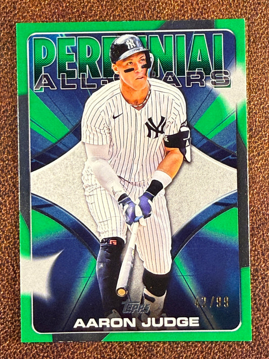 Aaron Judge - 2026 Topps Series 1 - GREEN Perennial All Stars /99 (**Corner/Edge Whiting**) - Yankees