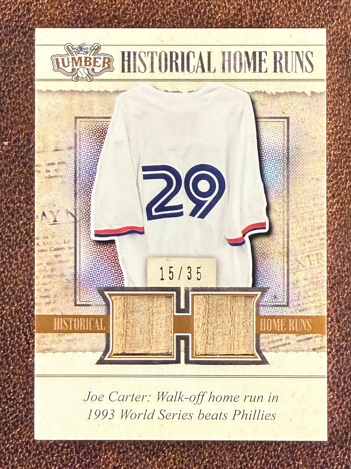 Joe Carter - 2022 Leaf - Historical Home Runs /35 - Blue Jays