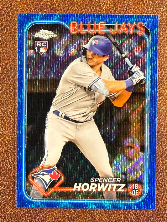 Spencer Horwitz - 2024 Topps Chrome - BLUE Wave Rookie Refractor /75 - Blue Jays