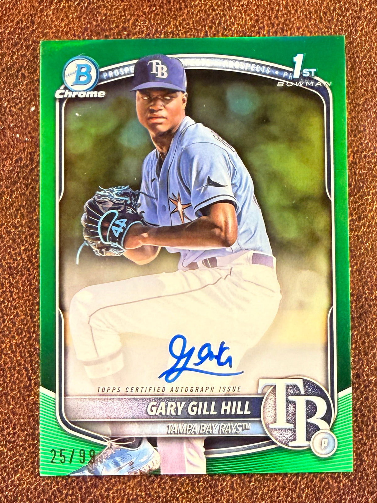 Gary Gill Hill - 2025 Bowman - GREEN 1st Bowman AUTO /99 - Rays