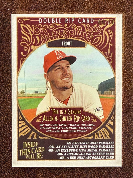 Mike Trout/Mookie Betts - 2023 Allen and Ginter - Double Rip Card /50 (Unripped) - Astros