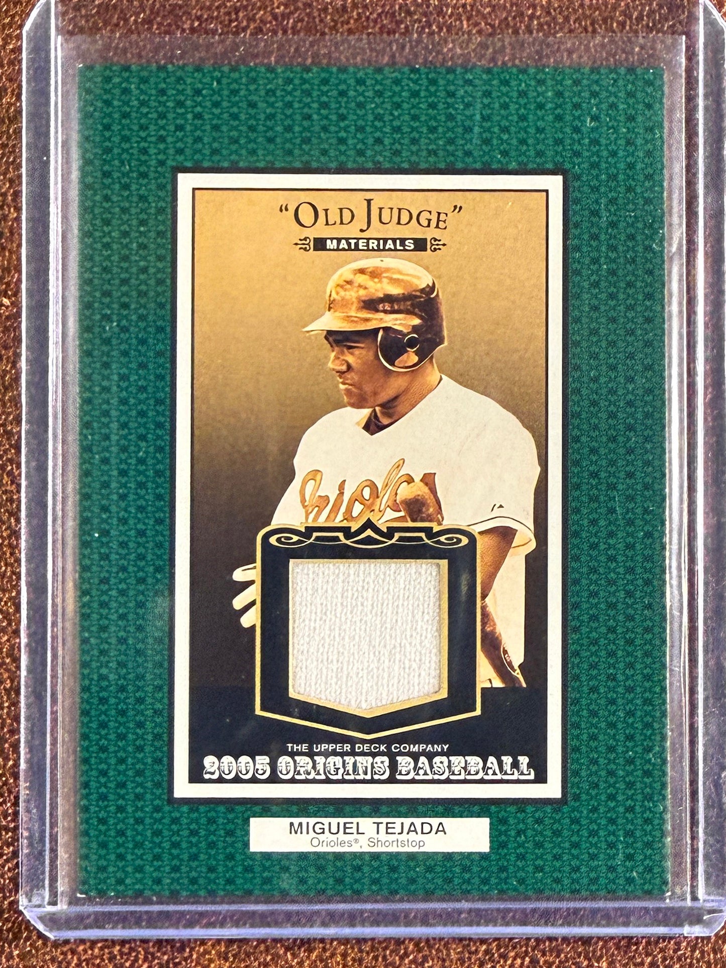 Miguel Tejada - 2005 Upper Deck - Old Judge Materials RELIC - Orioles