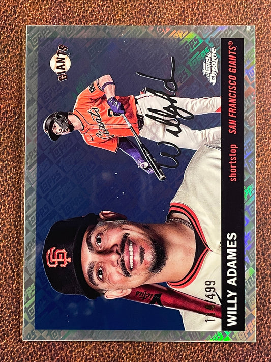 Willy Adames - 2025 Topps Chrome Platinum - Topps Logo Refractor /499 - Giants