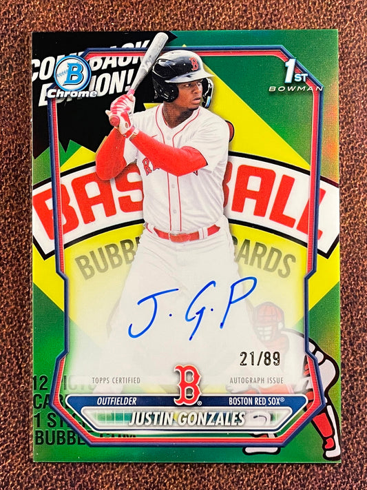Justin Gonzales - 2026 Bowman Chrome - Packfractor 1st Bowman AUTO /89 - Red Sox