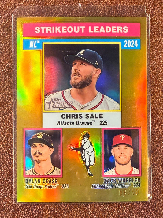 Sale/Cease/Wheeler - 2025 Topps Heritage - GOLD /50 - Braves