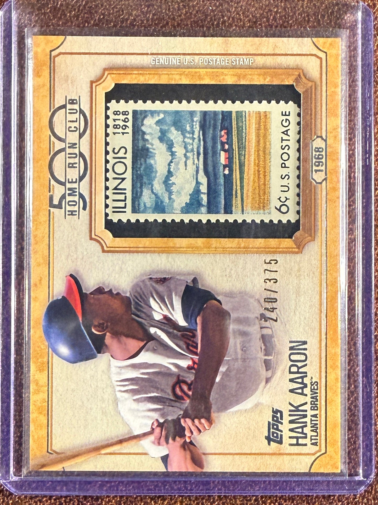 Hank Aaron - 2016 Topps - 500 Home Run Club Stamp RELIC /375 - Braves