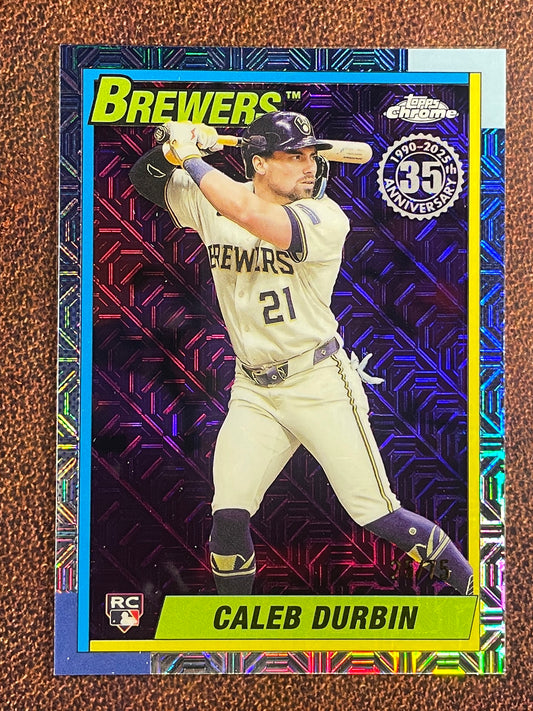 Caleb Durbin - 2025 Topps Series 2 - PURPLE MOJO /75 - Brewers