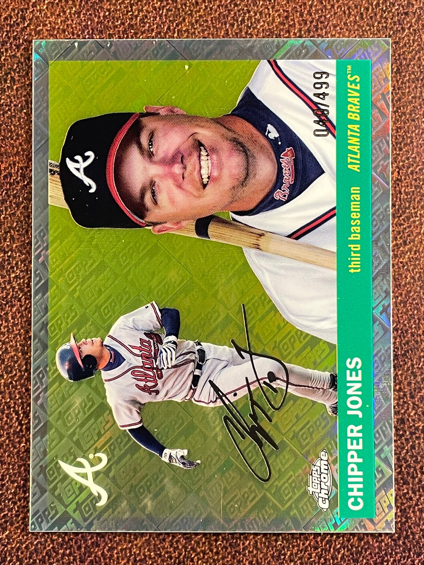 Chipper Jones - 2025 Topps Chrome Platinum - Topps Logo Refractor /499 - Braves