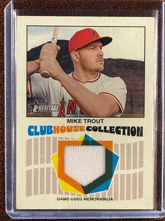 Mike Trout - 2026 Topps Heritage - Clubouse Collection Relic (**Corners & Edge Issues**) - Angels