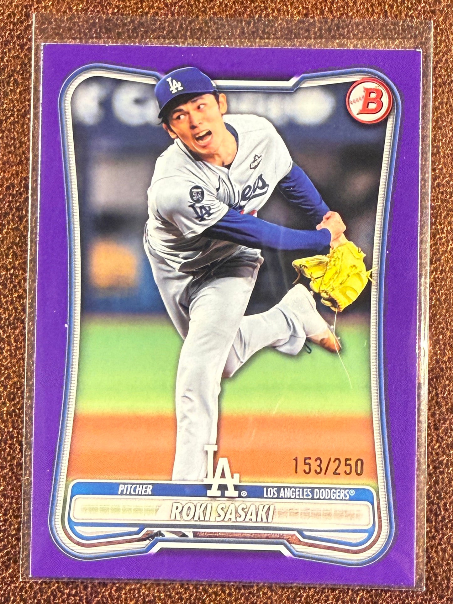 Roki Sasaki - 2026 Bowman - PURPLE Paper /250 (*Edge Whiting/Minor Surface Issues*) - Dodgers