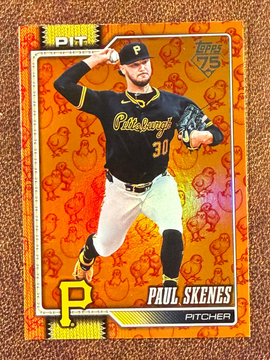 Paul Skenes - 2026 Topps Series 1 - ORANGE Easter Chicks - Pirates