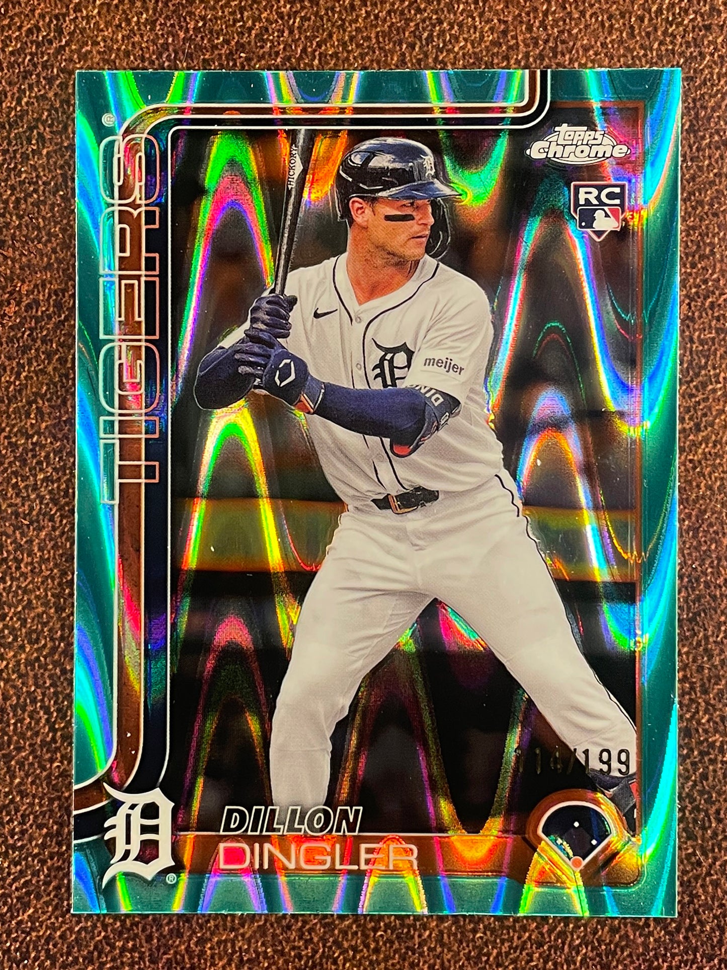 Dillon Dingler - 2025 Topps Chrome - Rookie AQUA Raywave /199 - Tigers